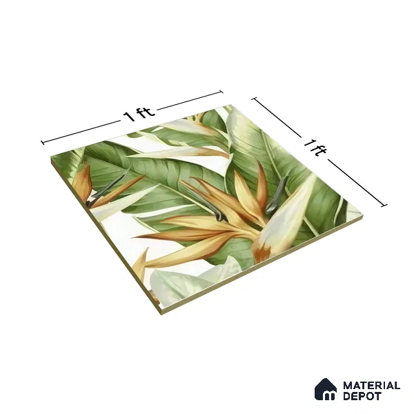 Moroccan Floor & Wall Tile TL 07325 D Lush Haven 1 ft x 1 ft Ceramic Matte Finish - 9 mm | Suitable For Kitchen, Bathroom, Dining Area | Please Expect a Slight Variation of Pattern (Sample)