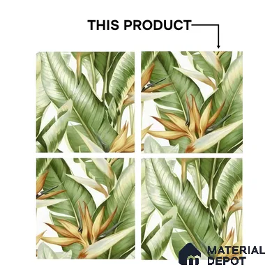Moroccan Floor & Wall Tile TL 07325 D Lush Haven 1 ft x 1 ft Ceramic Matte Finish - 9 mm | Suitable For Kitchen, Bathroom, Dining Area | Please Expect a Slight Variation of Pattern (Sample)