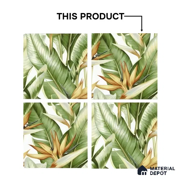 Moroccan Floor & Wall Tile TL 07325 D Lush Haven 1 ft x 1 ft Ceramic Matte Finish - 9 mm | Suitable For Kitchen, Bathroom, Dining Area | Please Expect a Slight Variation of Pattern (Sample)