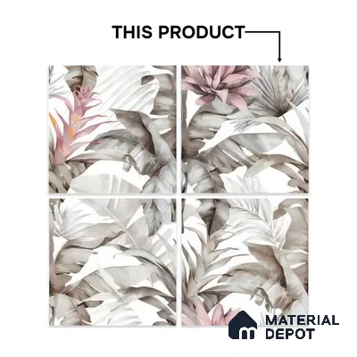 Moroccan Floor & Wall Tile TL 07324 Blush Breeze 1 ft x 1 ft Ceramic Matte Finish - 9 mm | Suitable For Kitchen, Bathroom, Dining Area | Please Expect a Slight Variation of Pattern