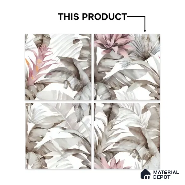 Moroccan Floor & Wall Tile TL 07324 Blush Breeze 1 ft x 1 ft Ceramic Matte Finish - 9 mm | Suitable For Kitchen, Bathroom, Dining Area | Please Expect a Slight Variation of Pattern
