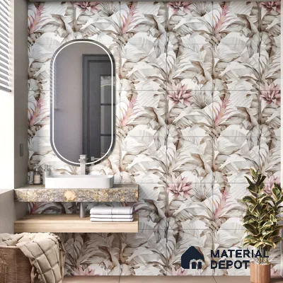 Moroccan Floor & Wall Tile TL 07324 Blush Breeze 1 ft x 1 ft Ceramic Matte Finish - 9 mm | Suitable For Kitchen, Bathroom, Dining Area | Please Expect a Slight Variation of Pattern