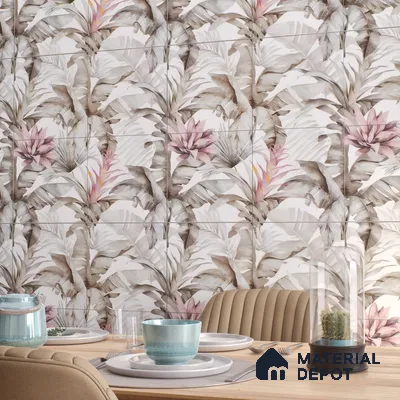 Moroccan Floor & Wall Tile TL 07324 Blush Breeze 1 ft x 1 ft Ceramic Matte Finish - 9 mm | Suitable For Kitchen, Bathroom, Dining Area | Please Expect a Slight Variation of Pattern