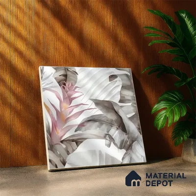 Moroccan Floor & Wall Tile TL 07324 B Muted Bloom 1 ft x 1 ft Ceramic Matte Finish - 9 mm | Suitable For Kitchen, Bathroom, Dining Area | Please Expect a Slight Variation of Pattern (Sample)