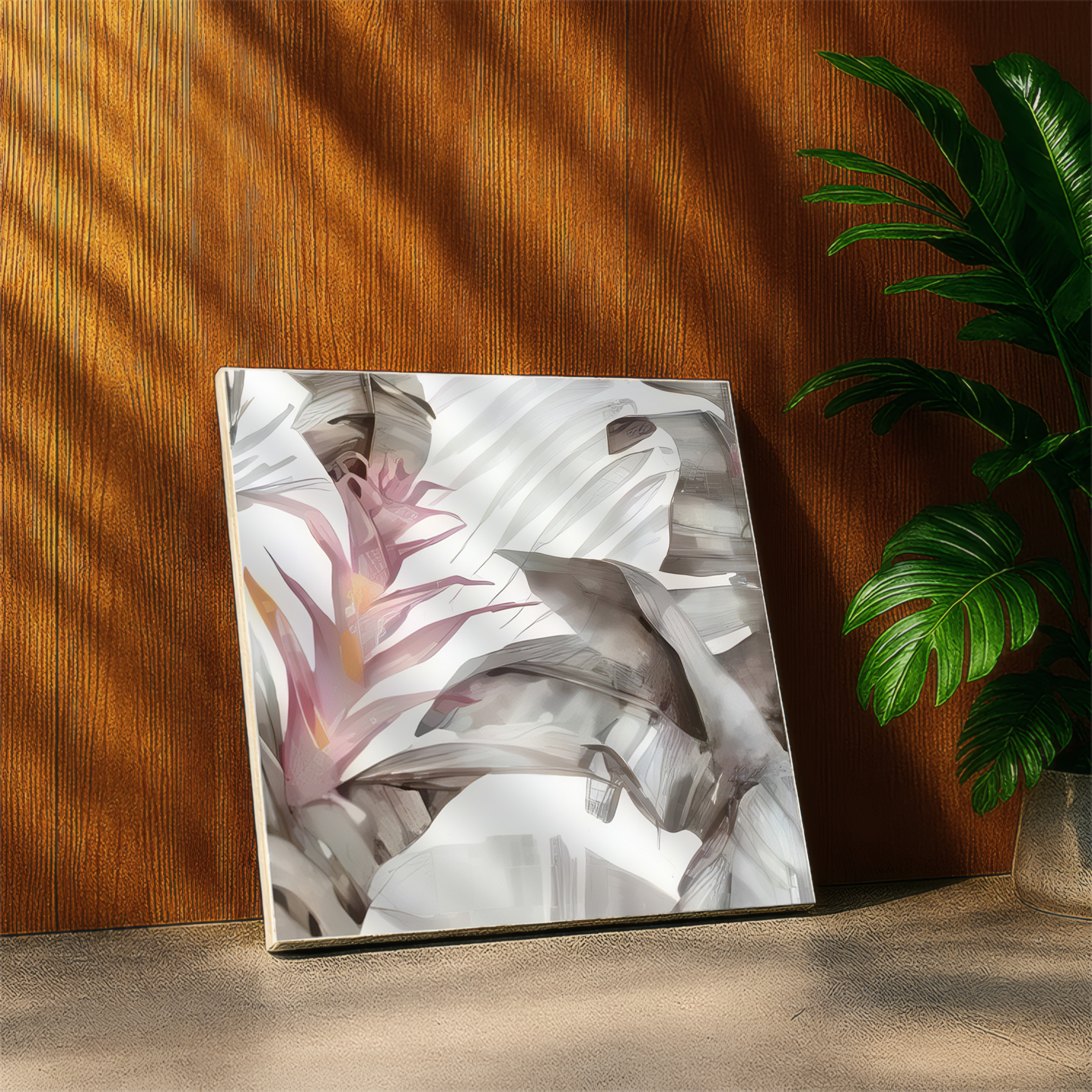 Moroccan Floor & Wall Tile TL 07324 B Muted Bloom 1 ft x 1 ft Ceramic Matte Finish - 9 mm | Suitable For Kitchen, Bathroom, Dining Area | Please Expect a Slight Variation of Pattern