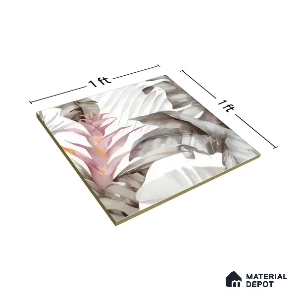 Moroccan Floor & Wall Tile TL 07324 B Muted Bloom 1 ft x 1 ft Ceramic Matte Finish - 9 mm | Suitable For Kitchen, Bathroom, Dining Area | Please Expect a Slight Variation of Pattern (Sample)