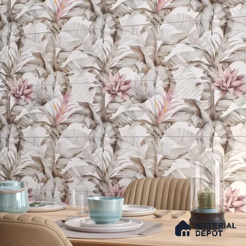 Moroccan Floor & Wall Tile TL 07324 B Muted Bloom 1 ft x 1 ft Ceramic Matte Finish - 9 mm | Suitable For Kitchen, Bathroom, Dining Area | Please Expect a Slight Variation of Pattern