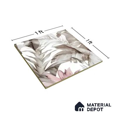 Moroccan Floor & Wall Tile TL 07324 C Petal Whisper 1 ft x 1 ft Ceramic Matte Finish - 9 mm | Suitable For Kitchen, Bathroom, Dining Area | Please Expect a Slight Variation of Pattern (Sample)