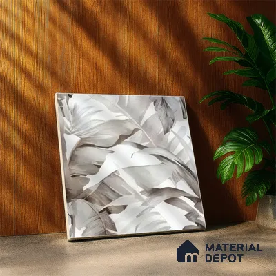 Moroccan Floor & Wall Tile TL 07324 D Ash Flora 1 ft x 1 ft Ceramic Matte Finish - 9 mm | Suitable For Kitchen, Bathroom, Dining Area | Please Expect a Slight Variation of Pattern (Sample)
