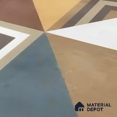 Moroccan Floor & Wall Tile TL 07285 Retro Axis 1 ft x 1 ft Ceramic Matte Finish - 9 mm | Suitable For Kitchen, Bathroom, Living Area | Please Expect a Slight Variation of Pattern (Sample)