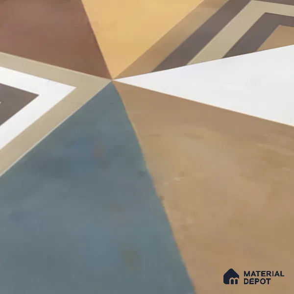 Moroccan Floor & Wall Tile TL 07285 Retro Axis 1 ft x 1 ft Ceramic Matte Finish - 9 mm | Suitable For Kitchen, Bathroom, Living Area | Please Expect a Slight Variation of Pattern (Sample)