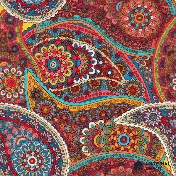 Moroccan Floor & Wall Tile TL 07319 Crimson Bloom 1 ft x 1 ft Ceramic Matte Finish - 9 mm | Suitable For Kitchen, Bathroom, Living Area | Please Expect a Slight Variation of Pattern (Sample)