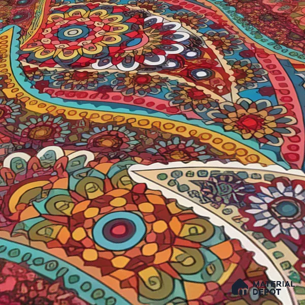 Moroccan Floor & Wall Tile TL 07319 Crimson Bloom 1 ft x 1 ft Ceramic Matte Finish - 9 mm | Suitable For Kitchen, Bathroom, Living Area | Please Expect a Slight Variation of Pattern (Sample)