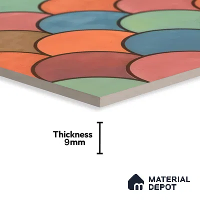 Moroccan Floor & Wall Tile TL 07323 Sunset Scales 1 ft x 1 ft Ceramic Matte Finish - 9 mm | Suitable For Kitchen, Bathroom, Living Area | Please Expect a Slight Variation of Pattern (Sample)