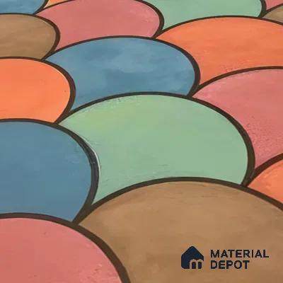 Moroccan Floor & Wall Tile TL 07323 Sunset Scales 1 ft x 1 ft Ceramic Matte Finish - 9 mm | Suitable For Kitchen, Bathroom, Living Area | Please Expect a Slight Variation of Pattern (Sample)