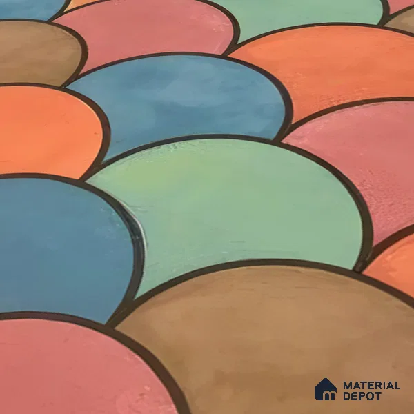 Moroccan Floor & Wall Tile TL 07323 Sunset Scales 1 ft x 1 ft Ceramic Matte Finish - 9 mm | Suitable For Kitchen, Bathroom, Living Area | Please Expect a Slight Variation of Pattern (Sample)