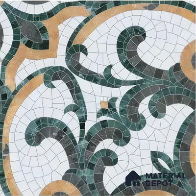 Moroccan Floor & Wall Tile TL 07322 Emerald Arabesque 1 ft x 1 ft Ceramic Matte Finish - 9 mm | Suitable For Kitchen, Bathroom, Living Area | Please Expect a Slight Variation of Pattern (Sample)