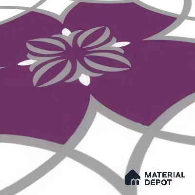 Moroccan Floor & Wall Tile TL 07297 Amethyst Star 1 ft x 1 ft Ceramic Matte Finish - 9 mm | Suitable For Kitchen, Bathroom, Living Area | Please Expect a Slight Variation of Pattern (Sample)