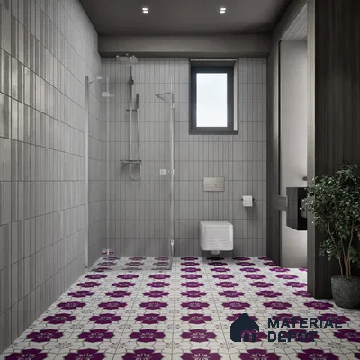 Moroccan Floor & Wall Tile TL 07297 Amethyst Star 1 ft x 1 ft Ceramic Matte Finish - 9 mm | Suitable For Kitchen, Bathroom, Living Area | Please Expect a Slight Variation of Pattern (Sample)