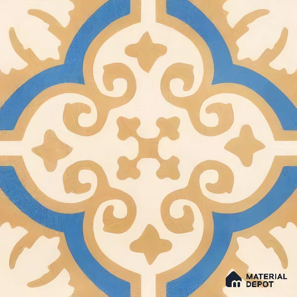 Moroccan Floor & Wall Tile TL 07315 Royal Dune 1 ft x 1 ft Ceramic Matte Finish - 9 mm | Suitable For Kitchen, Bathroom, Dining Area | Please Expect a Slight Variation of Pattern