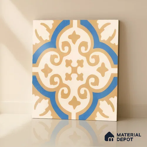 Moroccan Floor & Wall Tile TL 07315 Royal Dune 1 ft x 1 ft Ceramic Matte Finish - 9 mm | Suitable For Kitchen, Bathroom, Dining Area | Please Expect a Slight Variation of Pattern