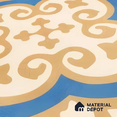 Moroccan Floor & Wall Tile TL 07315 Royal Dune 1 ft x 1 ft Ceramic Matte Finish - 9 mm | Suitable For Kitchen, Bathroom, Dining Area | Please Expect a Slight Variation of Pattern