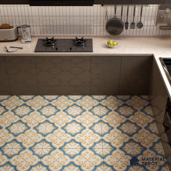 Moroccan Floor & Wall Tile TL 07315 Royal Dune 1 ft x 1 ft Ceramic Matte Finish - 9 mm | Suitable For Kitchen, Bathroom, Dining Area | Please Expect a Slight Variation of Pattern