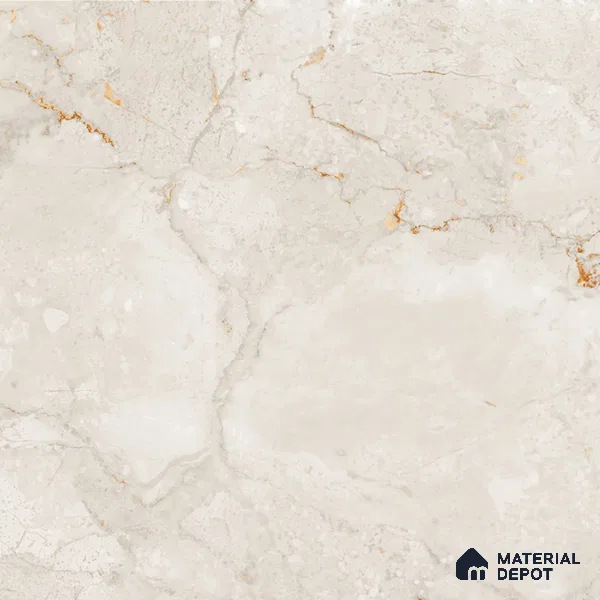 Beige Marble Floor Tile TL 06893   1 ft x 1 ft Ceramic Carving Matte Finish - 9 mm | Suitable for Living Room, Bedroom, Bathroom