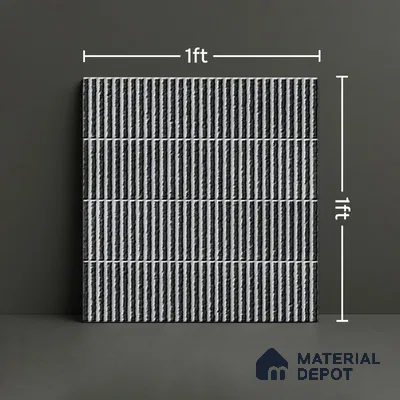 TL 07173 Blend Cosmo Charcoal 1 ft x 1 ft Glossy Finish Ceramic Tile - 10 mm | Please Expect a Slight Variation of Pattern