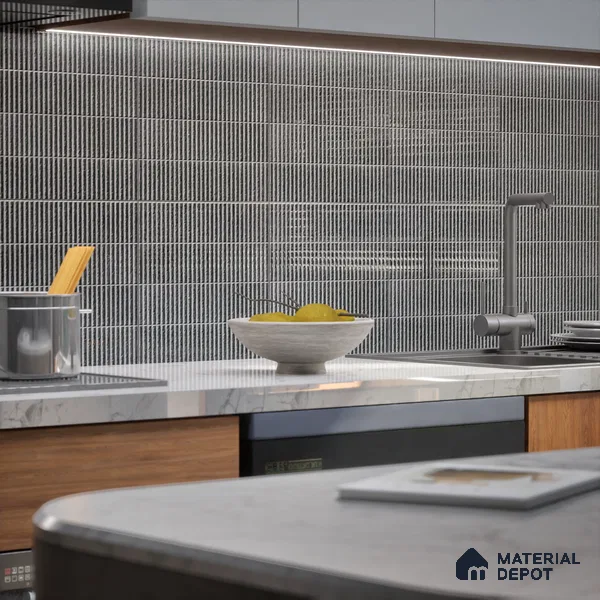 TL 07173 Blend Cosmo Charcoal 1 ft x 1 ft Glossy Finish Ceramic Tile - 10 mm | Please Expect a Slight Variation of Pattern