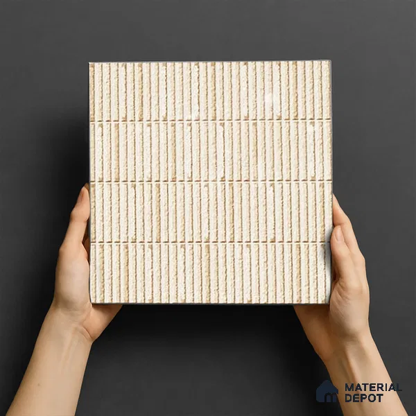 TL 07173 C Blend Cosmo Crema 1 ft x 1 ft Glossy Finish Ceramic Tile - 10 mm | Please Expect a Slight Variation of Pattern