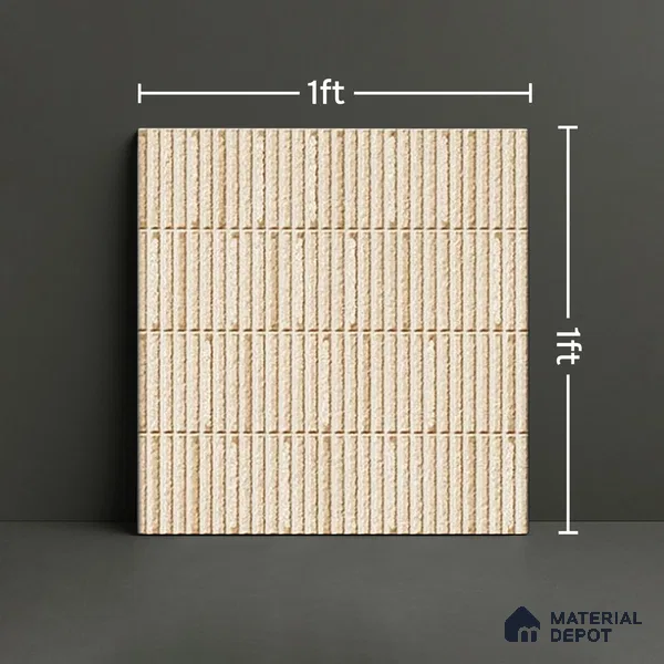 TL 07173 C Blend Cosmo Crema 1 ft x 1 ft Glossy Finish Ceramic Tile - 10 mm | Please Expect a Slight Variation of Pattern