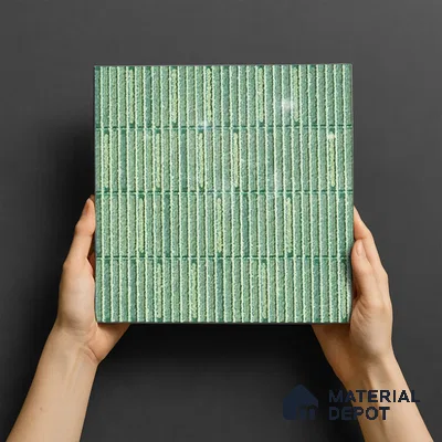 TL 07173 D Blend Cosmo Olive 1 ft x 1 ft Glossy Finish Ceramic Tile - 10 mm | Please Expect a Slight Variation of Pattern