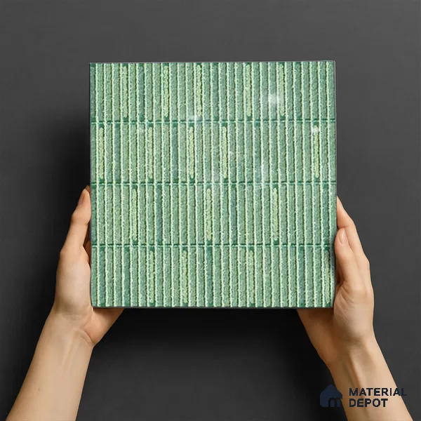 TL 07173 D Blend Cosmo Olive 1 ft x 1 ft Glossy Finish Ceramic Tile - 10 mm | Please Expect a Slight Variation of Pattern