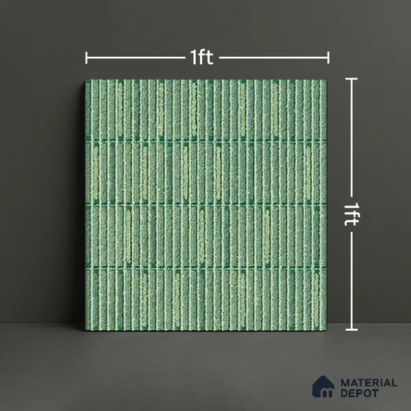 TL 07173 D Blend Cosmo Olive 1 ft x 1 ft Glossy Finish Ceramic Tile - 10 mm | Please Expect a Slight Variation of Pattern