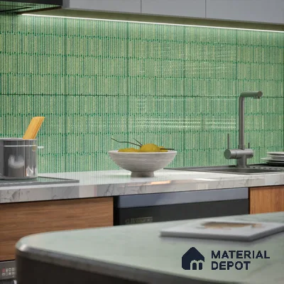 TL 07173 D Blend Cosmo Olive 1 ft x 1 ft Glossy Finish Ceramic Tile - 10 mm | Please Expect a Slight Variation of Pattern