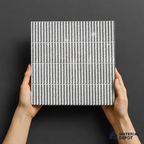 TL 07173 E Blend Cosmo Slate 1 ft x 1 ft Glossy Finish Ceramic Tile - 10 mm | Please Expect a Slight Variation of Pattern