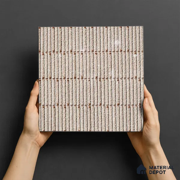 TL 07173 F Blend Cosmo Taupе 1 ft x 1 ft Glossy Finish Ceramic Tile - 10 mm | Please Expect a Slight Variation of Pattern