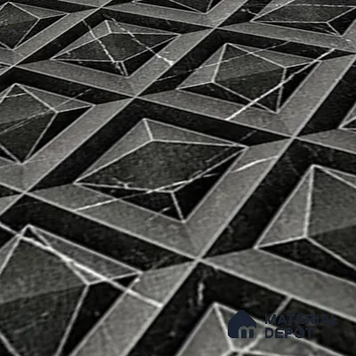 TL 07183 C Prism Cosmo Black 1 ft x 1 ft Glossy Finish Ceramic Tile - 10 mm