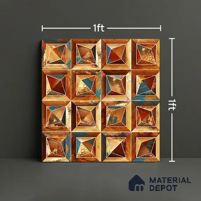 TL 07183 D Prism Cosmo Russet 1 ft x 1 ft Glossy Finish Ceramic Tile - 10 mm