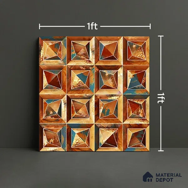 TL 07183 D Prism Cosmo Russet 1 ft x 1 ft Glossy Finish Ceramic Tile - 10 mm