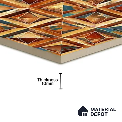 TL 07183 D Prism Cosmo Russet 1 ft x 1 ft Glossy Finish Ceramic Tile - 10 mm