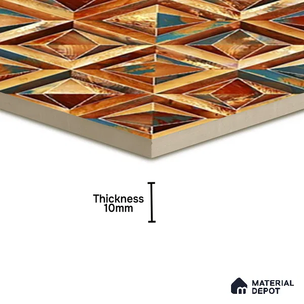 TL 07183 D Prism Cosmo Russet 1 ft x 1 ft Glossy Finish Ceramic Tile - 10 mm