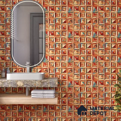 TL 07183 D Prism Cosmo Russet 1 ft x 1 ft Glossy Finish Ceramic Tile - 10 mm