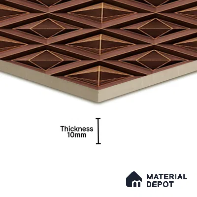 3D Highlighter Wall Tile TL 07183 E Prism Cosmo Syrup 1 ft x 1 ft Glossy Finish Ceramic Tile - 10 mm | Suitable For Kitchen, Bathroom & Accent/Feature Wall