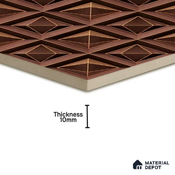 3D Highlighter Wall Tile TL 07183 E Prism Cosmo Syrup 1 ft x 1 ft Glossy Finish Ceramic Tile - 10 mm | Suitable For Kitchen, Bathroom & Accent/Feature Wall