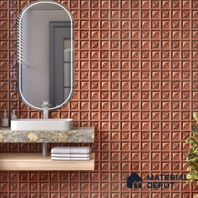 3D Highlighter Wall Tile TL 07183 E Prism Cosmo Syrup 1 ft x 1 ft Glossy Finish Ceramic Tile - 10 mm | Suitable For Kitchen, Bathroom & Accent/Feature Wall