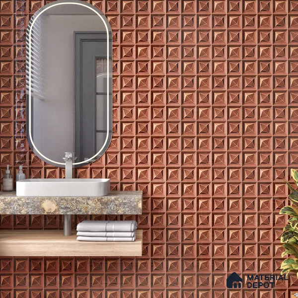 3D Highlighter Wall Tile TL 07183 E Prism Cosmo Syrup 1 ft x 1 ft Glossy Finish Ceramic Tile - 10 mm | Suitable For Kitchen, Bathroom & Accent/Feature Wall