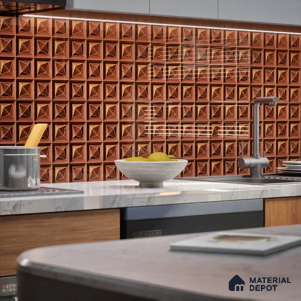 3D Highlighter Wall Tile TL 07183 E Prism Cosmo Syrup 1 ft x 1 ft Glossy Finish Ceramic Tile - 10 mm | Suitable For Kitchen, Bathroom & Accent/Feature Wall
