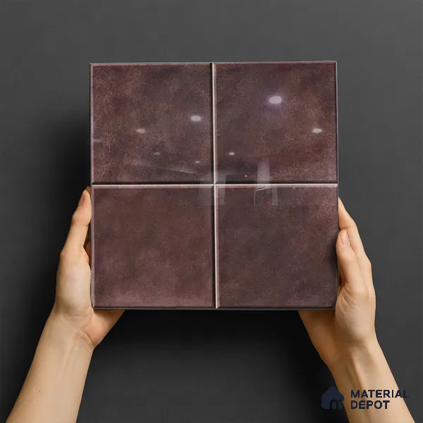 Stone Wall & Floor TL 07175 B Kenzo Cosmo Burgundy 1 ft x 1 ft Glossy Finish Ceramic Tile - 10 mm